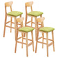 Modern Counter Bar Stool Armless Wood Bar Stool with Footrest and Backrest Natural Green 4 Piece Set Clearhalo 'Bar Furniture' 'Bar Stools' 'bar_stools' 'furn' 'furn_bar_stools' 'furniture_bar_stools' 'Kitchen & Dining Furniture' 'kitchen&dining_furn' 'kitchen' 'kitchen_furn' Furniture' 4512580