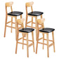 Modern Counter Bar Stool Armless Wood Bar Stool with Footrest and Backrest Natural Black 4 Piece Set Clearhalo 'Bar Furniture' 'Bar Stools' 'bar_stools' 'furn' 'furn_bar_stools' 'furniture_bar_stools' 'Kitchen & Dining Furniture' 'kitchen&dining_furn' 'kitchen' 'kitchen_furn' Furniture' 4512583