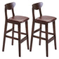 Modern Counter Bar Stool Armless Wood Bar Stool with Footrest and Backrest Brown Brown 2 Piece Set Clearhalo 'Bar Furniture' 'Bar Stools' 'bar_stools' 'furn' 'furn_bar_stools' 'furniture_bar_stools' 'Kitchen & Dining Furniture' 'kitchen&dining_furn' 'kitchen' 'kitchen_furn' Furniture' 4512585