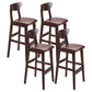 Modern Counter Bar Stool Armless Wood Bar Stool with Footrest and Backrest Brown Brown 4 Piece Set Clearhalo 'Bar Furniture' 'Bar Stools' 'bar_stools' 'furn' 'furn_bar_stools' 'furniture_bar_stools' 'Kitchen & Dining Furniture' 'kitchen&dining_furn' 'kitchen' 'kitchen_furn' Furniture' 4512586