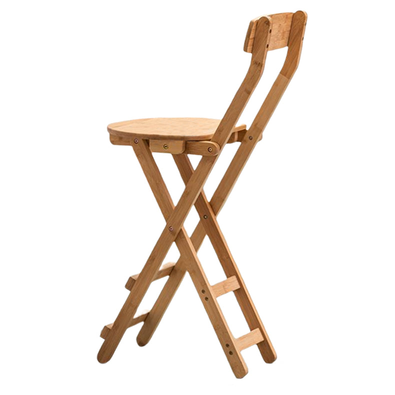 Modern Armless Backrest Counter Stool Wood Bedroom Bar Stool with Wooden Seat and Pedal Natural 1 Piece Counter Stool (24"H) Clearhalo 'Bar Furniture' 'Bar Stools' 'bar_stools' 'furn' 'furn_bar_stools' 'furniture_bar_stools' 'Kitchen & Dining Furniture' 'kitchen&dining_furn' 'kitchen' 'kitchen_furn' Furniture' 4512608