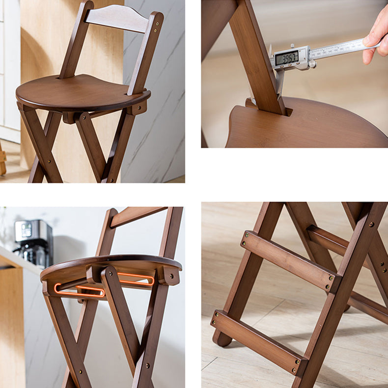 Modern Armless Backrest Counter Stool Wood Bedroom Bar Stool with Wooden Seat and Pedal Clearhalo 'Bar Furniture' 'Bar Stools' 'bar_stools' 'furn' 'furn_bar_stools' 'furniture_bar_stools' 'Kitchen & Dining Furniture' 'kitchen&dining_furn' 'kitchen' 'kitchen_furn' Furniture' 4512612
