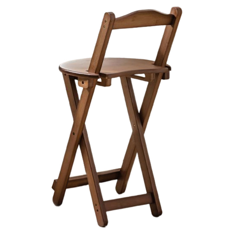Modern Armless Backrest Counter Stool Wood Bedroom Bar Stool with Wooden Seat and Pedal Brown 1 Piece Counter Stool(27"H) Clearhalo 'Bar Furniture' 'Bar Stools' 'bar_stools' 'furn' 'furn_bar_stools' 'furniture_bar_stools' 'Kitchen & Dining Furniture' 'kitchen&dining_furn' 'kitchen' 'kitchen_furn' Furniture' 4512627