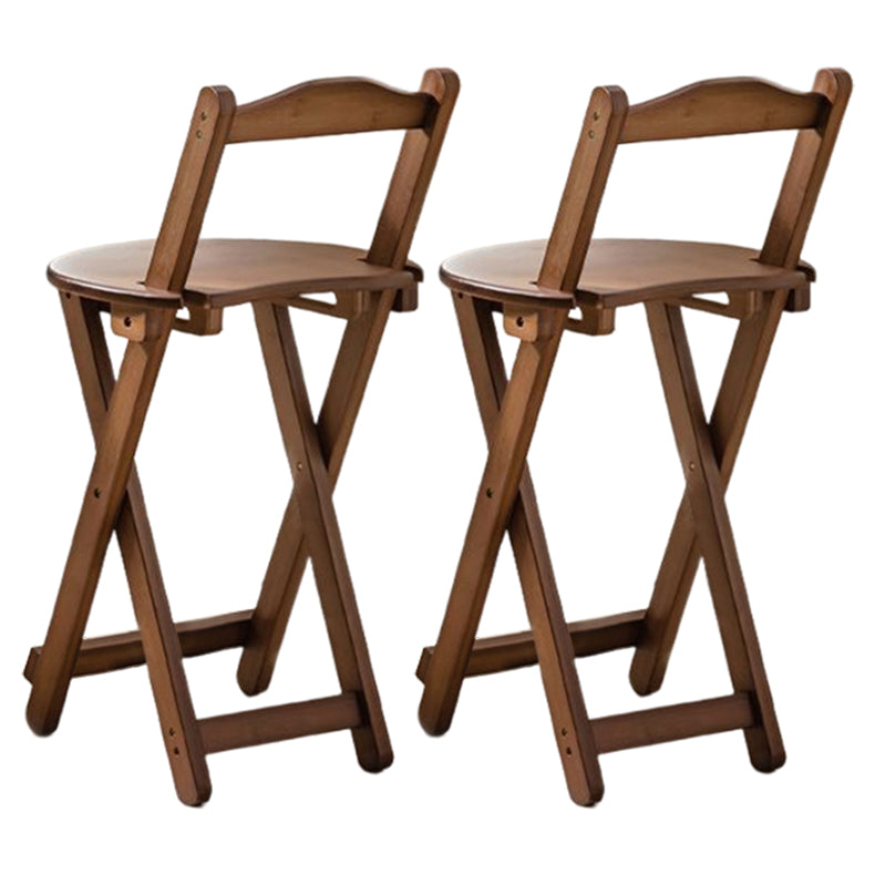 Modern Armless Backrest Counter Stool Wood Bedroom Bar Stool with Wooden Seat and Pedal Brown 2 Piece Set Counter Stool(27"H) Clearhalo 'Bar Furniture' 'Bar Stools' 'bar_stools' 'furn' 'furn_bar_stools' 'furniture_bar_stools' 'Kitchen & Dining Furniture' 'kitchen&dining_furn' 'kitchen' 'kitchen_furn' Furniture' 4512628