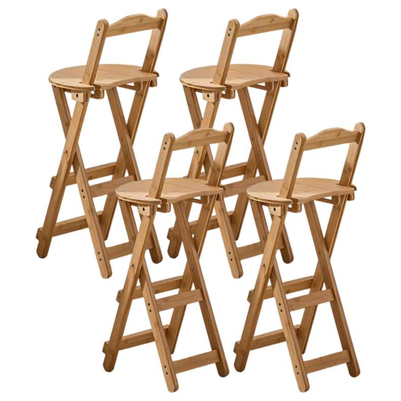 Modern Armless Backrest Counter Stool Wood Bedroom Bar Stool with Wooden Seat and Pedal Natural 4 Piece Set Counter Stool(27"H) Clearhalo 'Bar Furniture' 'Bar Stools' 'bar_stools' 'furn' 'furn_bar_stools' 'furniture_bar_stools' 'Kitchen & Dining Furniture' 'kitchen&dining_furn' 'kitchen' 'kitchen_furn' Furniture' 4512632