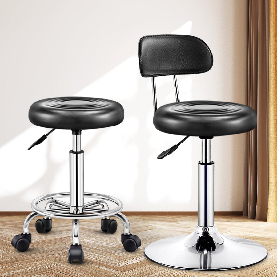Modern Liftable Rotatable Counter Stool Steel Beauty Shop Bar Stool with Leather Cushion Clearhalo 'Bar Furniture' 'Bar Stools' 'bar_stools' 'furn' 'furn_bar_stools' 'furniture_bar_stools' 'Kitchen & Dining Furniture' 'kitchen&dining_furn' 'kitchen' 'kitchen_furn' Furniture' 4512637