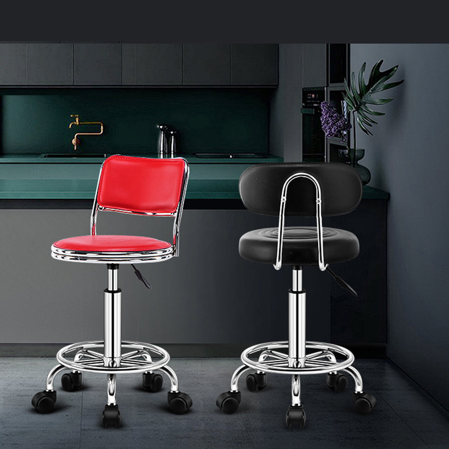 Modern Liftable Rotatable Counter Stool Steel Beauty Shop Bar Stool with Leather Cushion Clearhalo 'Bar Furniture' 'Bar Stools' 'bar_stools' 'furn' 'furn_bar_stools' 'furniture_bar_stools' 'Kitchen & Dining Furniture' 'kitchen&dining_furn' 'kitchen' 'kitchen_furn' Furniture' 4512641