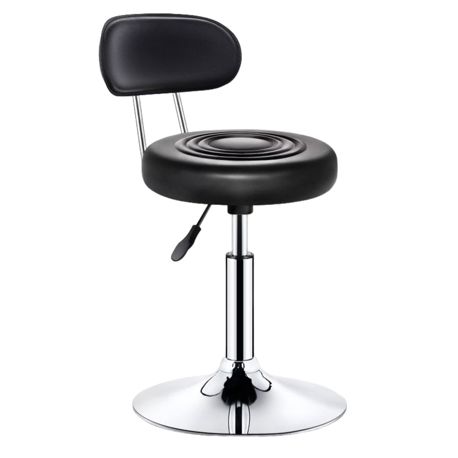 Modern Liftable Rotatable Counter Stool Steel Beauty Shop Bar Stool with Leather Cushion Gold-Black 1 Piece Clearhalo 'Bar Furniture' 'Bar Stools' 'bar_stools' 'furn' 'furn_bar_stools' 'furniture_bar_stools' 'Kitchen & Dining Furniture' 'kitchen&dining_furn' 'kitchen' 'kitchen_furn' Furniture' 4512644