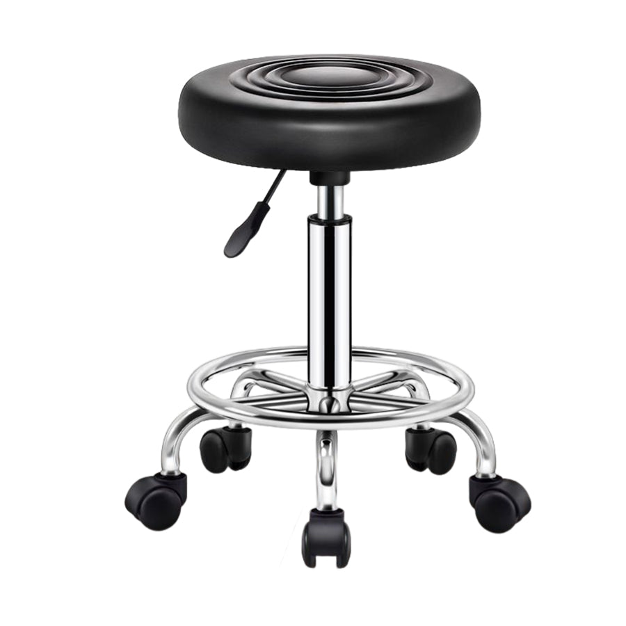 Modern Liftable Rotatable Counter Stool Steel Beauty Shop Bar Stool with Leather Cushion Clearhalo 'Bar Furniture' 'Bar Stools' 'bar_stools' 'furn' 'furn_bar_stools' 'furniture_bar_stools' 'Kitchen & Dining Furniture' 'kitchen&dining_furn' 'kitchen' 'kitchen_furn' Furniture' 4512645