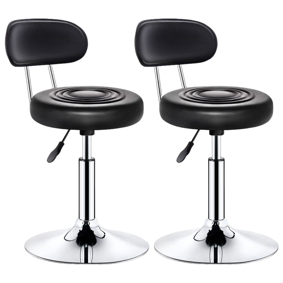 Modern Liftable Rotatable Counter Stool Steel Beauty Shop Bar Stool with Leather Cushion Gold-Black 2 Piece Set Clearhalo 'Bar Furniture' 'Bar Stools' 'bar_stools' 'furn' 'furn_bar_stools' 'furniture_bar_stools' 'Kitchen & Dining Furniture' 'kitchen&dining_furn' 'kitchen' 'kitchen_furn' Furniture' 4512646