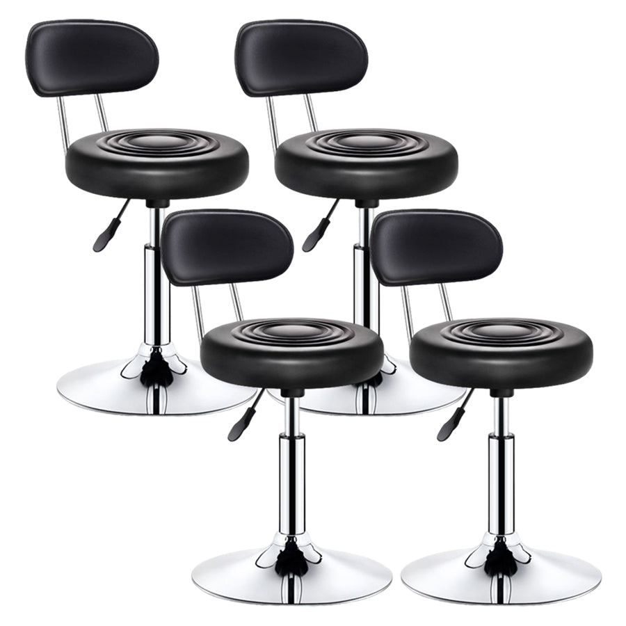 Modern Liftable Rotatable Counter Stool Steel Beauty Shop Bar Stool with Leather Cushion Gold-Black 4 Piece Set Clearhalo 'Bar Furniture' 'Bar Stools' 'bar_stools' 'furn' 'furn_bar_stools' 'furniture_bar_stools' 'Kitchen & Dining Furniture' 'kitchen&dining_furn' 'kitchen' 'kitchen_furn' Furniture' 4512648