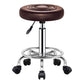 Modern Liftable Rotatable Counter Stool Steel Beauty Shop Bar Stool with Leather Cushion Dark Brown 1 Piece Clearhalo 'Bar Furniture' 'Bar Stools' 'bar_stools' 'furn' 'furn_bar_stools' 'furniture_bar_stools' 'Kitchen & Dining Furniture' 'kitchen&dining_furn' 'kitchen' 'kitchen_furn' Furniture' 4512649