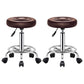 Modern Liftable Rotatable Counter Stool Steel Beauty Shop Bar Stool with Leather Cushion Dark Brown 2 Piece Set Clearhalo 'Bar Furniture' 'Bar Stools' 'bar_stools' 'furn' 'furn_bar_stools' 'furniture_bar_stools' 'Kitchen & Dining Furniture' 'kitchen&dining_furn' 'kitchen' 'kitchen_furn' Furniture' 4512651