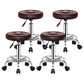 Modern Liftable Rotatable Counter Stool Steel Beauty Shop Bar Stool with Leather Cushion Dark Brown 4 Piece Set Clearhalo 'Bar Furniture' 'Bar Stools' 'bar_stools' 'furn' 'furn_bar_stools' 'furniture_bar_stools' 'Kitchen & Dining Furniture' 'kitchen&dining_furn' 'kitchen' 'kitchen_furn' Furniture' 4512653