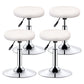 Modern Liftable Rotatable Counter Stool Steel Beauty Shop Bar Stool with Leather Cushion White 4 Piece Set Clearhalo 'Bar Furniture' 'Bar Stools' 'bar_stools' 'furn' 'furn_bar_stools' 'furniture_bar_stools' 'Kitchen & Dining Furniture' 'kitchen&dining_furn' 'kitchen' 'kitchen_furn' Furniture' 4512665