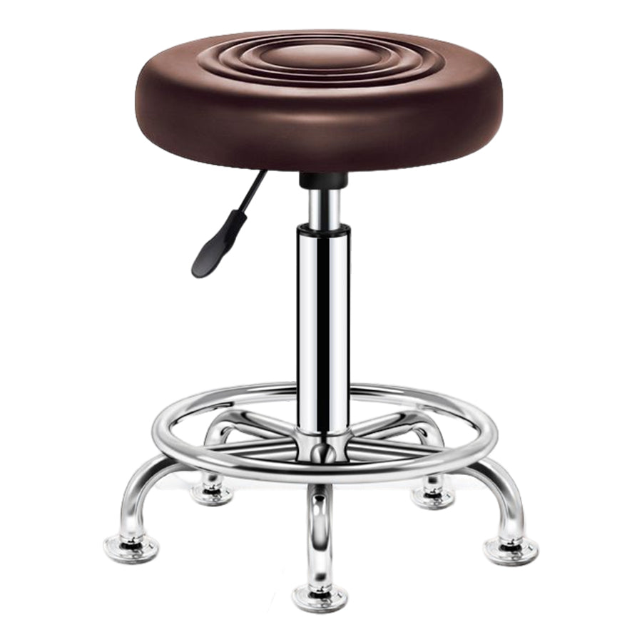 Modern Liftable Rotatable Counter Stool Steel Beauty Shop Bar Stool with Leather Cushion Light Brown 1 Piece Clearhalo 'Bar Furniture' 'Bar Stools' 'bar_stools' 'furn' 'furn_bar_stools' 'furniture_bar_stools' 'Kitchen & Dining Furniture' 'kitchen&dining_furn' 'kitchen' 'kitchen_furn' Furniture' 4512672