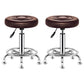 Modern Liftable Rotatable Counter Stool Steel Beauty Shop Bar Stool with Leather Cushion Light Brown 2 Piece Set Clearhalo 'Bar Furniture' 'Bar Stools' 'bar_stools' 'furn' 'furn_bar_stools' 'furniture_bar_stools' 'Kitchen & Dining Furniture' 'kitchen&dining_furn' 'kitchen' 'kitchen_furn' Furniture' 4512673