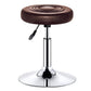 Modern Liftable Rotatable Counter Stool Steel Beauty Shop Bar Stool with Leather Cushion Brown 1 Piece Clearhalo 'Bar Furniture' 'Bar Stools' 'bar_stools' 'furn' 'furn_bar_stools' 'furniture_bar_stools' 'Kitchen & Dining Furniture' 'kitchen&dining_furn' 'kitchen' 'kitchen_furn' Furniture' 4512678