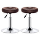 Modern Liftable Rotatable Counter Stool Steel Beauty Shop Bar Stool with Leather Cushion Brown 2 Piece Set Clearhalo 'Bar Furniture' 'Bar Stools' 'bar_stools' 'furn' 'furn_bar_stools' 'furniture_bar_stools' 'Kitchen & Dining Furniture' 'kitchen&dining_furn' 'kitchen' 'kitchen_furn' Furniture' 4512679