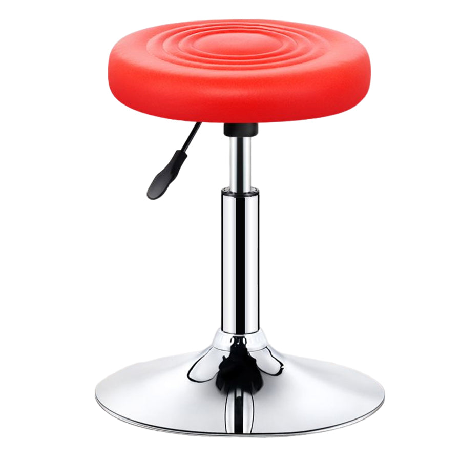 Modern Liftable Rotatable Counter Stool Steel Beauty Shop Bar Stool with Leather Cushion Red 1 Piece Clearhalo 'Bar Furniture' 'Bar Stools' 'bar_stools' 'furn' 'furn_bar_stools' 'furniture_bar_stools' 'Kitchen & Dining Furniture' 'kitchen&dining_furn' 'kitchen' 'kitchen_furn' Furniture' 4512684