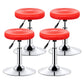 Modern Liftable Rotatable Counter Stool Steel Beauty Shop Bar Stool with Leather Cushion Red 4 Piece Set Clearhalo 'Bar Furniture' 'Bar Stools' 'bar_stools' 'furn' 'furn_bar_stools' 'furniture_bar_stools' 'Kitchen & Dining Furniture' 'kitchen&dining_furn' 'kitchen' 'kitchen_furn' Furniture' 4512686