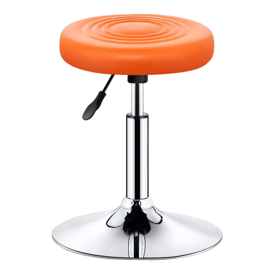 Modern Liftable Rotatable Counter Stool Steel Beauty Shop Bar Stool with Leather Cushion Orange 1 Piece Clearhalo 'Bar Furniture' 'Bar Stools' 'bar_stools' 'furn' 'furn_bar_stools' 'furniture_bar_stools' 'Kitchen & Dining Furniture' 'kitchen&dining_furn' 'kitchen' 'kitchen_furn' Furniture' 4512687