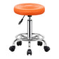 Modern Liftable Rotatable Counter Stool Steel Beauty Shop Bar Stool with Leather Cushion White-Orange 1 Piece Clearhalo 'Bar Furniture' 'Bar Stools' 'bar_stools' 'furn' 'furn_bar_stools' 'furniture_bar_stools' 'Kitchen & Dining Furniture' 'kitchen&dining_furn' 'kitchen' 'kitchen_furn' Furniture' 4512693
