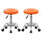 Modern Liftable Rotatable Counter Stool Steel Beauty Shop Bar Stool with Leather Cushion White-Orange 2 Piece Set Clearhalo 'Bar Furniture' 'Bar Stools' 'bar_stools' 'furn' 'furn_bar_stools' 'furniture_bar_stools' 'Kitchen & Dining Furniture' 'kitchen&dining_furn' 'kitchen' 'kitchen_furn' Furniture' 4512694