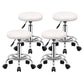 Modern Liftable Rotatable Counter Stool Steel Beauty Shop Bar Stool with Leather Cushion Textured White 4 Piece Set Clearhalo 'Bar Furniture' 'Bar Stools' 'bar_stools' 'furn' 'furn_bar_stools' 'furniture_bar_stools' 'Kitchen & Dining Furniture' 'kitchen&dining_furn' 'kitchen' 'kitchen_furn' Furniture' 4512701