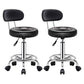 Modern Liftable Rotatable Counter Stool Steel Beauty Shop Bar Stool with Leather Cushion Matte Black 2 Piece Set Clearhalo 'Bar Furniture' 'Bar Stools' 'bar_stools' 'furn' 'furn_bar_stools' 'furniture_bar_stools' 'Kitchen & Dining Furniture' 'kitchen&dining_furn' 'kitchen' 'kitchen_furn' Furniture' 4512703