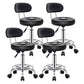 Modern Liftable Rotatable Counter Stool Steel Beauty Shop Bar Stool with Leather Cushion Matte Black 4 Piece Set Clearhalo 'Bar Furniture' 'Bar Stools' 'bar_stools' 'furn' 'furn_bar_stools' 'furniture_bar_stools' 'Kitchen & Dining Furniture' 'kitchen&dining_furn' 'kitchen' 'kitchen_furn' Furniture' 4512704