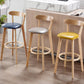 Modern Armless Backrest Counter Stool Wood Study Bar Stool with Cushion and Pedal Clearhalo 'Bar Furniture' 'Bar Stools' 'bar_stools' 'furn' 'furn_bar_stools' 'furniture_bar_stools' 'Kitchen & Dining Furniture' 'kitchen&dining_furn' 'kitchen' 'kitchen_furn' Furniture' 4512714