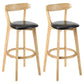 Modern Armless Backrest Counter Stool Wood Study Bar Stool with Cushion and Pedal Black 2 Piece Set Clearhalo 'Bar Furniture' 'Bar Stools' 'bar_stools' 'furn' 'furn_bar_stools' 'furniture_bar_stools' 'Kitchen & Dining Furniture' 'kitchen&dining_furn' 'kitchen' 'kitchen_furn' Furniture' 4512716