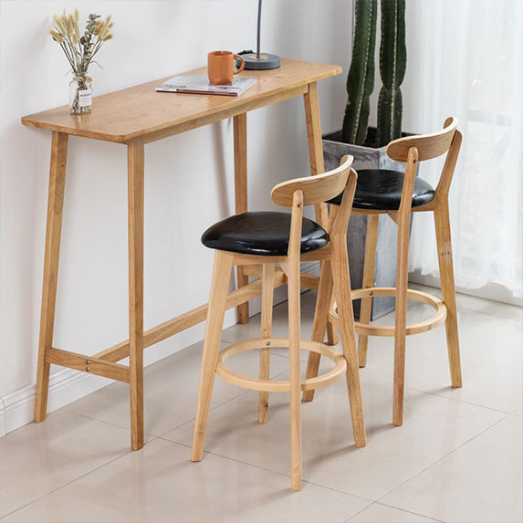 Modern Armless Backrest Counter Stool Wood Study Bar Stool with Cushion and Pedal Clearhalo 'Bar Furniture' 'Bar Stools' 'bar_stools' 'furn' 'furn_bar_stools' 'furniture_bar_stools' 'Kitchen & Dining Furniture' 'kitchen&dining_furn' 'kitchen' 'kitchen_furn' Furniture' 4512718