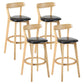 Modern Armless Backrest Counter Stool Wood Study Bar Stool with Cushion and Pedal Black 4 Piece Set Clearhalo 'Bar Furniture' 'Bar Stools' 'bar_stools' 'furn' 'furn_bar_stools' 'furniture_bar_stools' 'Kitchen & Dining Furniture' 'kitchen&dining_furn' 'kitchen' 'kitchen_furn' Furniture' 4512719