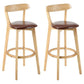 Modern Armless Backrest Counter Stool Wood Study Bar Stool with Cushion and Pedal Light Brown 2 Piece Set Clearhalo 'Bar Furniture' 'Bar Stools' 'bar_stools' 'furn' 'furn_bar_stools' 'furniture_bar_stools' 'Kitchen & Dining Furniture' 'kitchen&dining_furn' 'kitchen' 'kitchen_furn' Furniture' 4512722