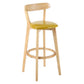 Modern Armless Backrest Counter Stool Wood Study Bar Stool with Cushion and Pedal Ginger 1 Piece Clearhalo 'Bar Furniture' 'Bar Stools' 'bar_stools' 'furn' 'furn_bar_stools' 'furniture_bar_stools' 'Kitchen & Dining Furniture' 'kitchen&dining_furn' 'kitchen' 'kitchen_furn' Furniture' 4512728