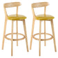 Modern Armless Backrest Counter Stool Wood Study Bar Stool with Cushion and Pedal Ginger 2 Piece Set Clearhalo 'Bar Furniture' 'Bar Stools' 'bar_stools' 'furn' 'furn_bar_stools' 'furniture_bar_stools' 'Kitchen & Dining Furniture' 'kitchen&dining_furn' 'kitchen' 'kitchen_furn' Furniture' 4512729