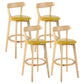 Modern Armless Backrest Counter Stool Wood Study Bar Stool with Cushion and Pedal Ginger 4 Piece Set Clearhalo 'Bar Furniture' 'Bar Stools' 'bar_stools' 'furn' 'furn_bar_stools' 'furniture_bar_stools' 'Kitchen & Dining Furniture' 'kitchen&dining_furn' 'kitchen' 'kitchen_furn' Furniture' 4512730