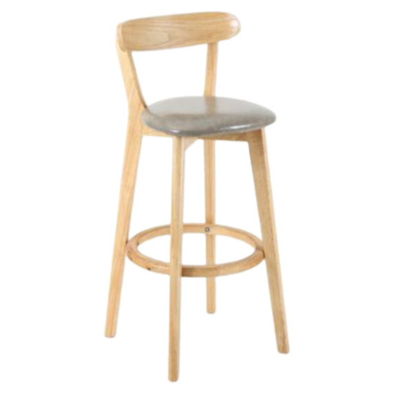 Modern Armless Backrest Counter Stool Wood Study Bar Stool with Cushion and Pedal Grey 1 Piece Clearhalo 'Bar Furniture' 'Bar Stools' 'bar_stools' 'furn' 'furn_bar_stools' 'furniture_bar_stools' 'Kitchen & Dining Furniture' 'kitchen&dining_furn' 'kitchen' 'kitchen_furn' Furniture' 4512734