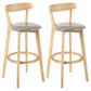 Modern Armless Backrest Counter Stool Wood Study Bar Stool with Cushion and Pedal Grey 2 Piece Set Clearhalo 'Bar Furniture' 'Bar Stools' 'bar_stools' 'furn' 'furn_bar_stools' 'furniture_bar_stools' 'Kitchen & Dining Furniture' 'kitchen&dining_furn' 'kitchen' 'kitchen_furn' Furniture' 4512735