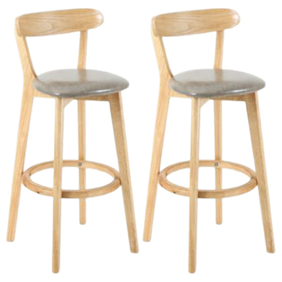 Modern Armless Backrest Counter Stool Wood Study Bar Stool with Cushion and Pedal Grey 2 Piece Set Clearhalo 'Bar Furniture' 'Bar Stools' 'bar_stools' 'furn' 'furn_bar_stools' 'furniture_bar_stools' 'Kitchen & Dining Furniture' 'kitchen&dining_furn' 'kitchen' 'kitchen_furn' Furniture' 4512735