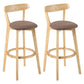 Modern Armless Backrest Counter Stool Wood Study Bar Stool with Cushion and Pedal Coffee 2 Piece Set Clearhalo 'Bar Furniture' 'Bar Stools' 'bar_stools' 'furn' 'furn_bar_stools' 'furniture_bar_stools' 'Kitchen & Dining Furniture' 'kitchen&dining_furn' 'kitchen' 'kitchen_furn' Furniture' 4512741