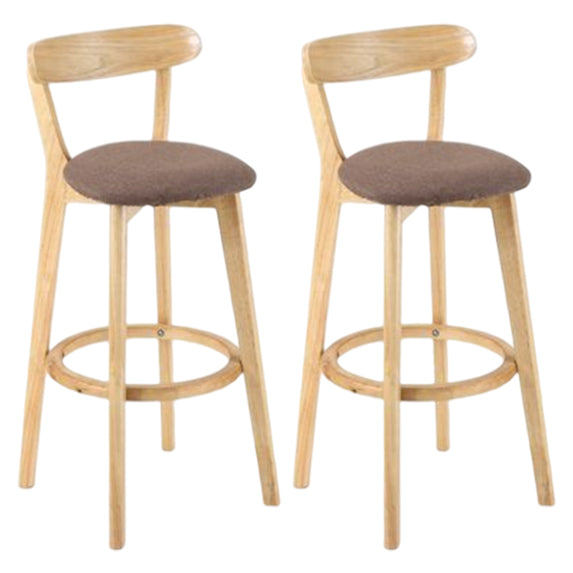 Modern Armless Backrest Counter Stool Wood Study Bar Stool with Cushion and Pedal Coffee 2 Piece Set Clearhalo 'Bar Furniture' 'Bar Stools' 'bar_stools' 'furn' 'furn_bar_stools' 'furniture_bar_stools' 'Kitchen & Dining Furniture' 'kitchen&dining_furn' 'kitchen' 'kitchen_furn' Furniture' 4512741