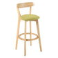Modern Armless Backrest Counter Stool Wood Study Bar Stool with Cushion and Pedal Army Green 1 Piece Clearhalo 'Bar Furniture' 'Bar Stools' 'bar_stools' 'furn' 'furn_bar_stools' 'furniture_bar_stools' 'Kitchen & Dining Furniture' 'kitchen&dining_furn' 'kitchen' 'kitchen_furn' Furniture' 4512746