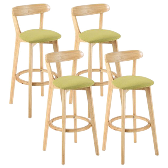 Modern Armless Backrest Counter Stool Wood Study Bar Stool with Cushion and Pedal Army Green 4 Piece Set Clearhalo 'Bar Furniture' 'Bar Stools' 'bar_stools' 'furn' 'furn_bar_stools' 'furniture_bar_stools' 'Kitchen & Dining Furniture' 'kitchen&dining_furn' 'kitchen' 'kitchen_furn' Furniture' 4512748