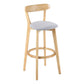 Modern Armless Backrest Counter Stool Wood Study Bar Stool with Cushion and Pedal Light Gray 1 Piece Clearhalo 'Bar Furniture' 'Bar Stools' 'bar_stools' 'furn' 'furn_bar_stools' 'furniture_bar_stools' 'Kitchen & Dining Furniture' 'kitchen&dining_furn' 'kitchen' 'kitchen_furn' Furniture' 4512752