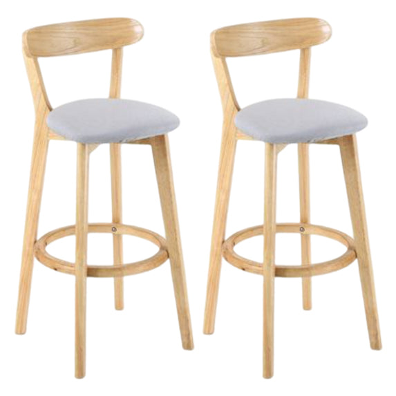 Modern Armless Backrest Counter Stool Wood Study Bar Stool with Cushion and Pedal Light Gray 2 Piece Set Clearhalo 'Bar Furniture' 'Bar Stools' 'bar_stools' 'furn' 'furn_bar_stools' 'furniture_bar_stools' 'Kitchen & Dining Furniture' 'kitchen&dining_furn' 'kitchen' 'kitchen_furn' Furniture' 4512753
