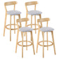 Modern Armless Backrest Counter Stool Wood Study Bar Stool with Cushion and Pedal Light Gray 4 Piece Set Clearhalo 'Bar Furniture' 'Bar Stools' 'bar_stools' 'furn' 'furn_bar_stools' 'furniture_bar_stools' 'Kitchen & Dining Furniture' 'kitchen&dining_furn' 'kitchen' 'kitchen_furn' Furniture' 4512754