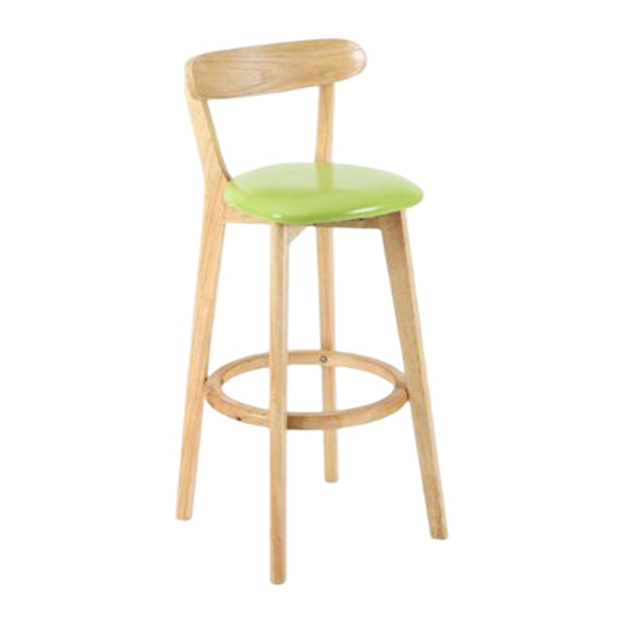 Modern Armless Backrest Counter Stool Wood Study Bar Stool with Cushion and Pedal Light Green 1 Piece Clearhalo 'Bar Furniture' 'Bar Stools' 'bar_stools' 'furn' 'furn_bar_stools' 'furniture_bar_stools' 'Kitchen & Dining Furniture' 'kitchen&dining_furn' 'kitchen' 'kitchen_furn' Furniture' 4512767